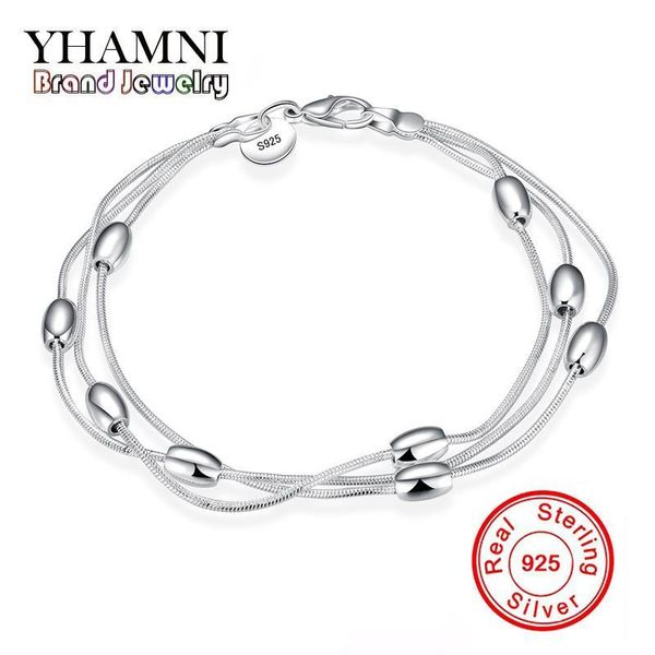 yhamni fashion three lines beads charm bracelet pure 925 silver luxury jewelry gloss bracelet ball h236, Golden;silver
yhamni fashion three lines beads charm bracelet pure 925 silver luxury jewelry gloss bracelet ball h236, Golden;silver