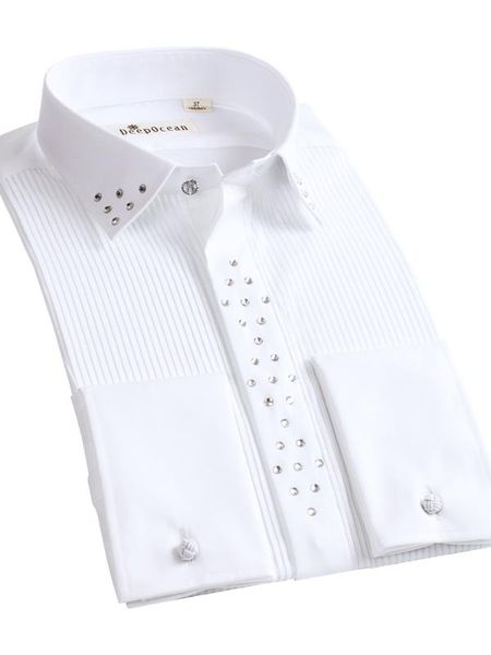 french cufflinks marriage shirt male long sleeve white men inch shirt groom dress man dinner banquet trend, White;black
french cufflinks marriage shirt male long sleeve white men inch shirt groom dress man dinner banquet trend, White;black