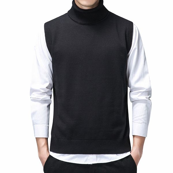 men's sweaters solid men turtleneck sweater vest 100% cotton pullover sleeveless jersey hombre clothing oversize pull homme, White;black
men's sweaters solid men turtleneck sweater vest 100% cotton pullover sleeveless jersey hombre clothing oversize pull homme, White;black
