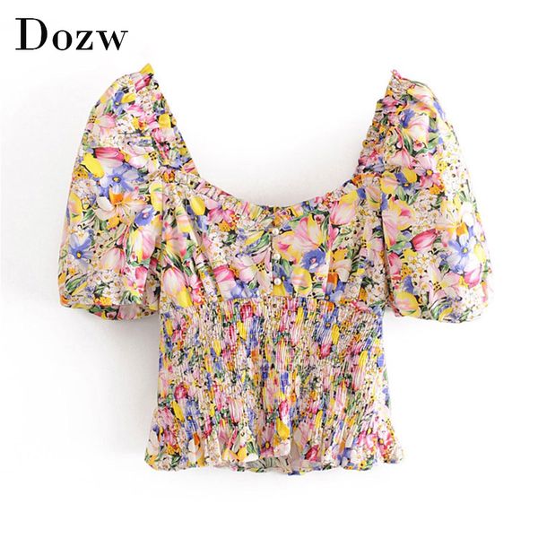 pearl floral print blouse puff short sleeve fashion shirt women backless elastic waist stylish ladies summer blusas, White
pearl floral print blouse puff short sleeve fashion shirt women backless elastic waist stylish ladies summer blusas, White