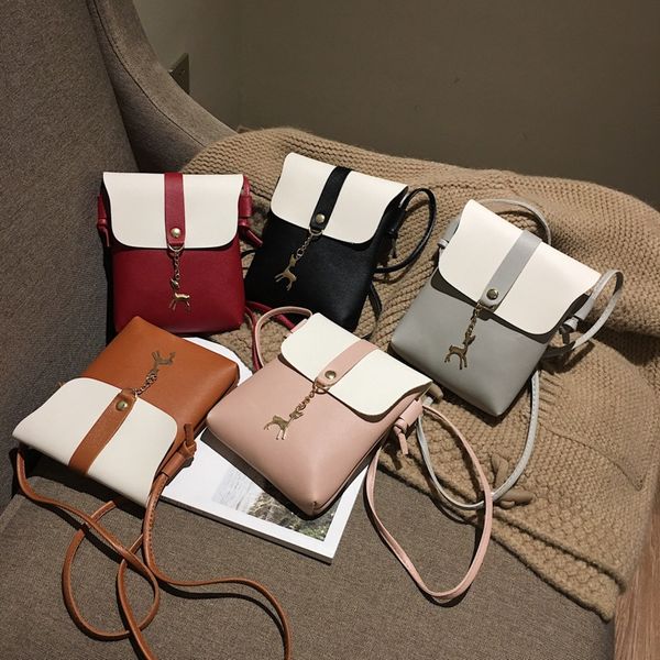 2020 fashion cute pu leather bucket pendant shoulder women's all-match cross small deer pendant shoulder bag small bag, White
2020 fashion cute pu leather bucket pendant shoulder women's all-match cross small deer pendant shoulder bag small bag, White