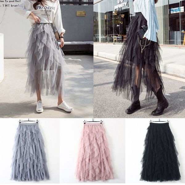 women high waist tiered layered mesh ballet prom party tulle a line midi skirt fluffy irregular ruffled ladies long tutu, Black
women high waist tiered layered mesh ballet prom party tulle a line midi skirt fluffy irregular ruffled ladies long tutu, Black