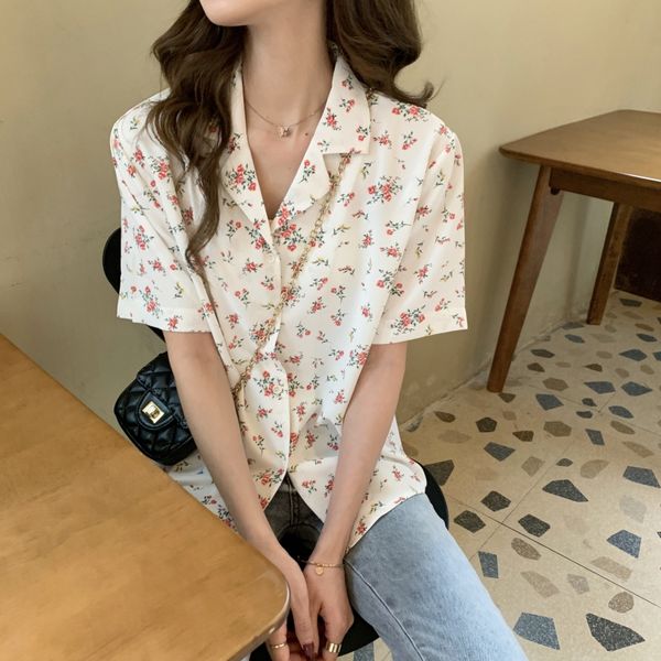 a684 korean new all-match slimming shirtshirt shirtsuit collar flower floral shirt loose slimming short sleeve top, White
a684 korean new all-match slimming shirtshirt shirtsuit collar flower floral shirt loose slimming short sleeve top, White