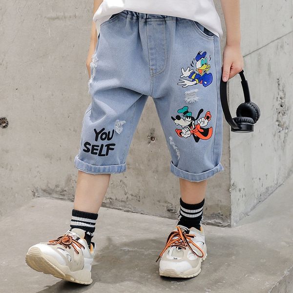 2gqx4 boys' summer denim coat shorts panty shorts children's summer capri pants thin outer pants big children's hole-piercing, Blue
2gqx4 boys' summer denim coat shorts panty shorts children's summer capri pants thin outer pants big children's hole-piercing, Blue