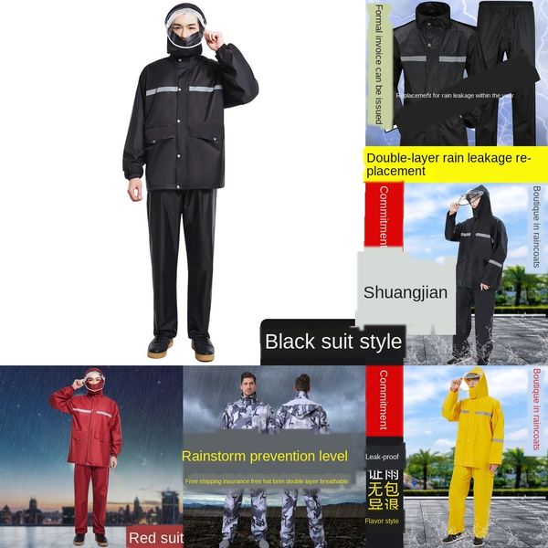 qmkhr raincoat and rain pants suit men's whole body split thickened battery car electric pants suit motorcycle motorcycle riding riot, Black
qmkhr raincoat and rain pants suit men's whole body split thickened battery car electric pants suit motorcycle motorcycle riding riot, Black
