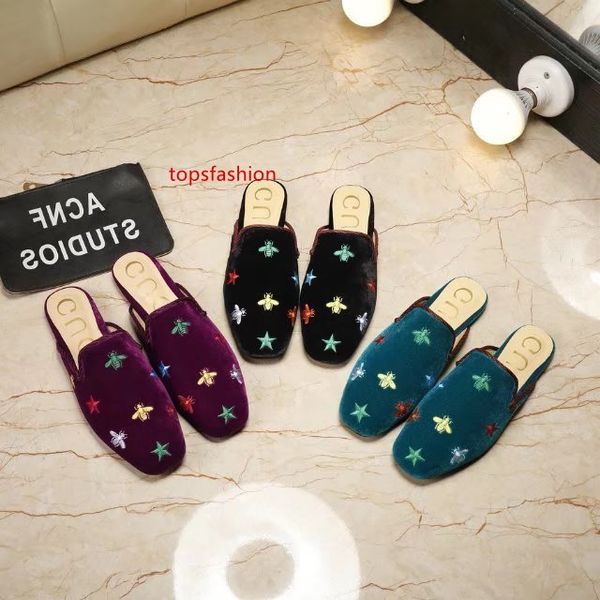 2019 letter embroidery bee star flat shoes velvet leather woman letter printing casual slippers with, Black;green
2019 letter embroidery bee star flat shoes velvet leather woman letter printing casual slippers with, Black;green