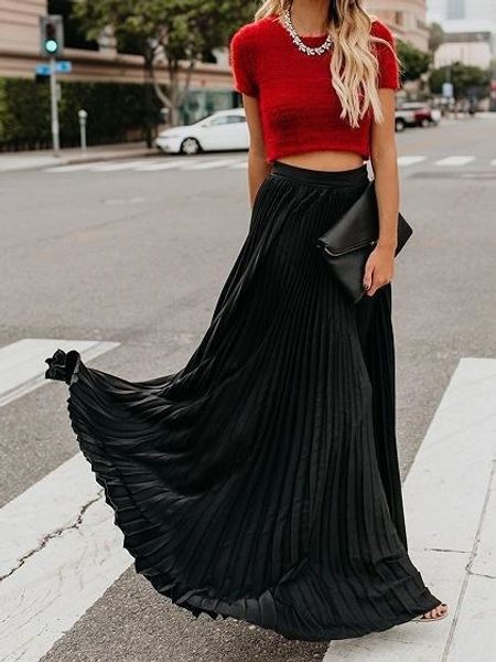 2019 new fashion pleated large swing women's four colors 2019 new fashion pleated large swing women's four big skirt big skirt col, Black
2019 new fashion pleated large swing women's four colors 2019 new fashion pleated large swing women's four big skirt big skirt col, Black
