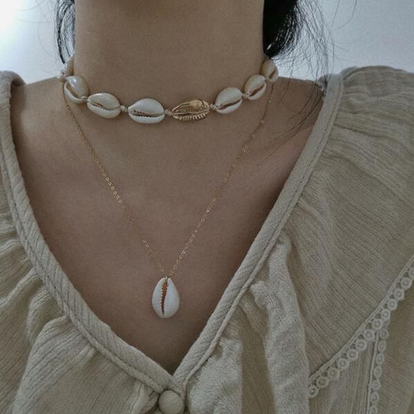 necklace bohemia summer shell natural stone pendant necklace for women gold color chain chockers minimalist jewelry wholesale 2356, Silver
necklace bohemia summer shell natural stone pendant necklace for women gold color chain chockers minimalist jewelry wholesale 2356, Silver
