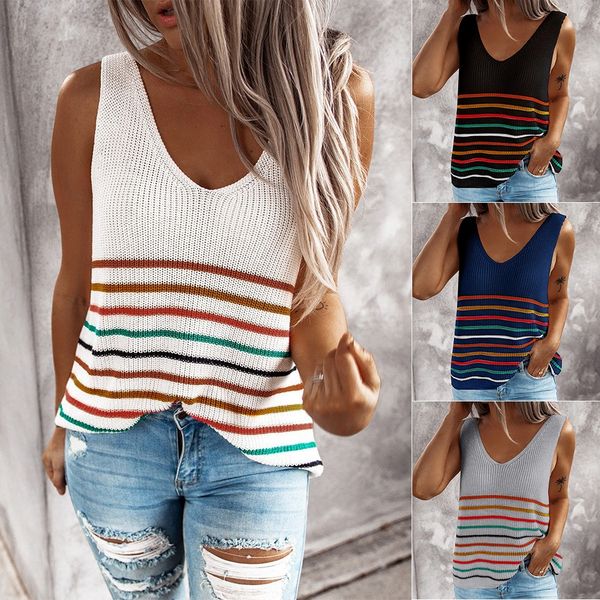shiying knitted vest t-shirt for women 2020 new vest pullover multi-color striped v-neck pullover 253432, Camo
shiying knitted vest t-shirt for women 2020 new vest pullover multi-color striped v-neck pullover 253432, Camo