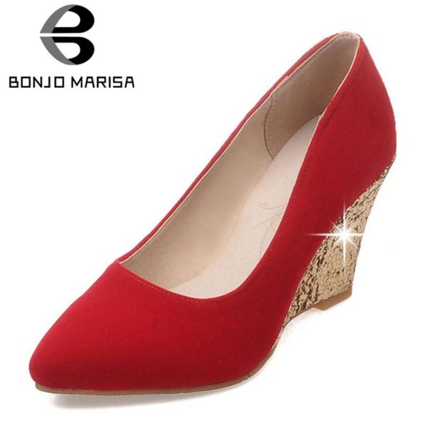 bonjomarisa ladies party elegant flock shallow fashion metalic wedges pumps women high heels shoes woman, Black
bonjomarisa ladies party elegant flock shallow fashion metalic wedges pumps women high heels shoes woman, Black
