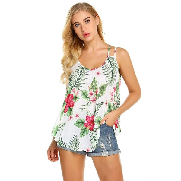 double shoulder vest thin shoulder strap leaf printed v-neck camisole vest asymmetric hem loose casual elegant female, Camo
double shoulder vest thin shoulder strap leaf printed v-neck camisole vest asymmetric hem loose casual elegant female, Camo