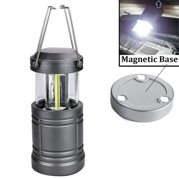 Ultra Bright Led Camping Lantern 3*cob Portable Battery Outdoor Tent Lamp Hanging Collapsible Led Camp Lantern