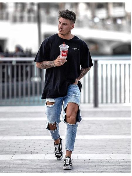 2020 new summer mens jeans fashion vintage denim pencil pants casual stretch trousers hole ripped jeans long pants, Blue
2020 new summer mens jeans fashion vintage denim pencil pants casual stretch trousers hole ripped jeans long pants, Blue