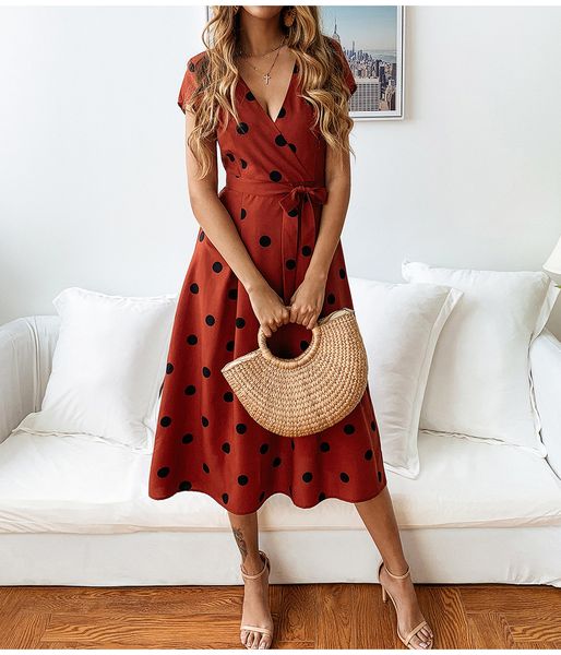lossky summer dress women vintage dress casual polka dot print a-line party dresses v-neck short sleeve long fashion kg-741, Black;gray
lossky summer dress women vintage dress casual polka dot print a-line party dresses v-neck short sleeve long fashion kg-741, Black;gray