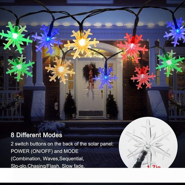 umlight1688 snowflake solar string lights 6m 30 led 8 mode waterproof solar christmas fairy lights for outdoor party gardens holiday
umlight1688 snowflake solar string lights 6m 30 led 8 mode waterproof solar christmas fairy lights for outdoor party gardens holiday