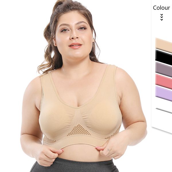 fitness bra large size mesh hollow running underwear seamless yoga bra vest sports 4xl, White;black
fitness bra large size mesh hollow running underwear seamless yoga bra vest sports 4xl, White;black