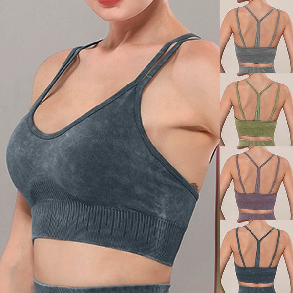 women solid color bra sports bra gathered push up no steel ring running with thin strap, White;red
women solid color bra sports bra gathered push up no steel ring running with thin strap, White;red