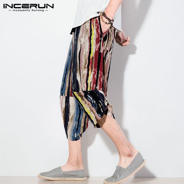 incerun 2020 men color striped print cropped pants colorful loose baggy wide-legged bloomers men's wide crotch harem trousers, Black
incerun 2020 men color striped print cropped pants colorful loose baggy wide-legged bloomers men's wide crotch harem trousers, Black