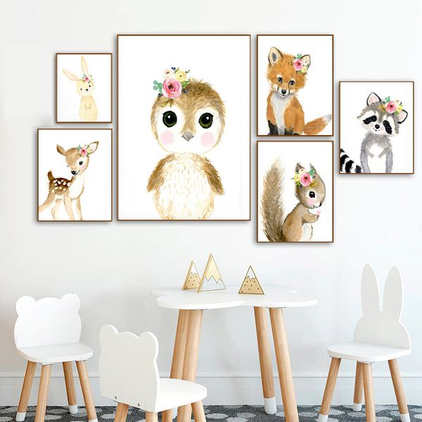 watercolor woodland animal canvas poster baby flower crown deer squirrel print painting nursery room picture kid bedroom decor
watercolor woodland animal canvas poster baby flower crown deer squirrel print painting nursery room picture kid bedroom decor