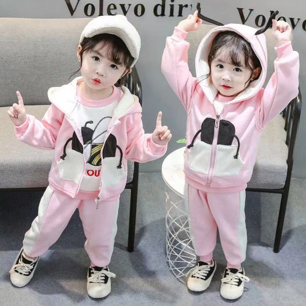 winter warm baby girls clothing set bear double layer velvet thick cotton suits for girls and boys hoodies jacket and pants 3pcs, White
winter warm baby girls clothing set bear double layer velvet thick cotton suits for girls and boys hoodies jacket and pants 3pcs, White