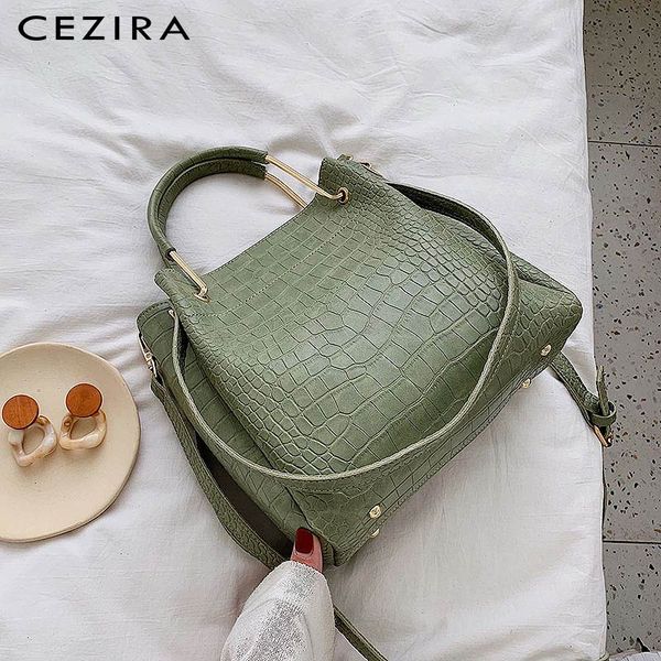 cezir design crocodile pattern tote for women pu leather bucket handbag female fashion faux leather shoulder bag crossbody purse
cezir design crocodile pattern tote for women pu leather bucket handbag female fashion faux leather shoulder bag crossbody purse