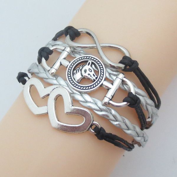 drop ship infinity love horse bracelet love gifts friendship gifts black silver leather bracelets, Golden;silver
drop ship infinity love horse bracelet love gifts friendship gifts black silver leather bracelets, Golden;silver