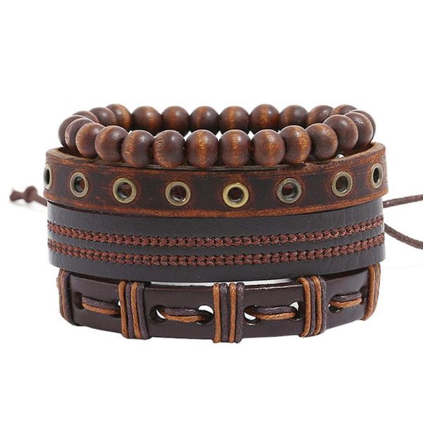 retro vintage 4 pcs wooden beads leather bracelet set men fashion multilayer rope wristband bracelet & bangles handmade jewelry, Black
retro vintage 4 pcs wooden beads leather bracelet set men fashion multilayer rope wristband bracelet & bangles handmade jewelry, Black