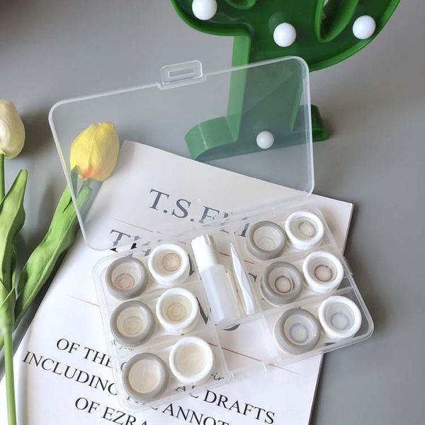 шесть пар простой многоцветным двойной прозрачный контакт близорукость компаньон случай очки случай кормящие очки коробка ящик для хранения, Blue 
шесть пар простой многоцветным двойной прозрачный контакт близорукость компаньон случай очки случай кормящие очки коробка ящик для хранения, Blue