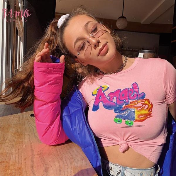 angel printed pink short sleeve t shirts women 2019 new fashion streetwear cool crop lady tees crew neck summer style, White
angel printed pink short sleeve t shirts women 2019 new fashion streetwear cool crop lady tees crew neck summer style, White