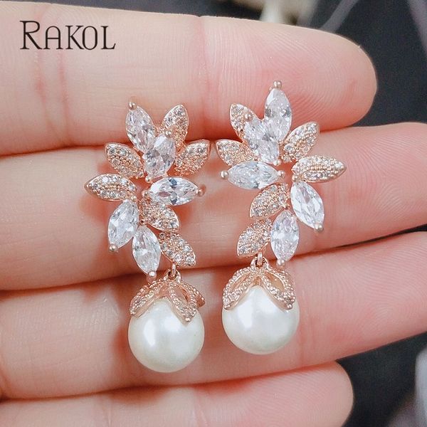 rakol vintage flower cubic zirconia stone & imitation pearls drop earrings for elegant women bridal wedding ear jewelry, Golden
rakol vintage flower cubic zirconia stone & imitation pearls drop earrings for elegant women bridal wedding ear jewelry, Golden