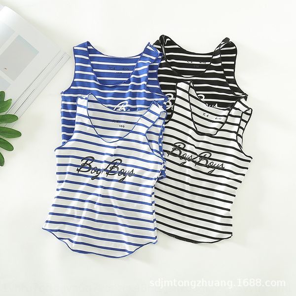children's modal striped vest for boys and girls striped letter vest for babies, Blue
children's modal striped vest for boys and girls striped letter vest for babies, Blue