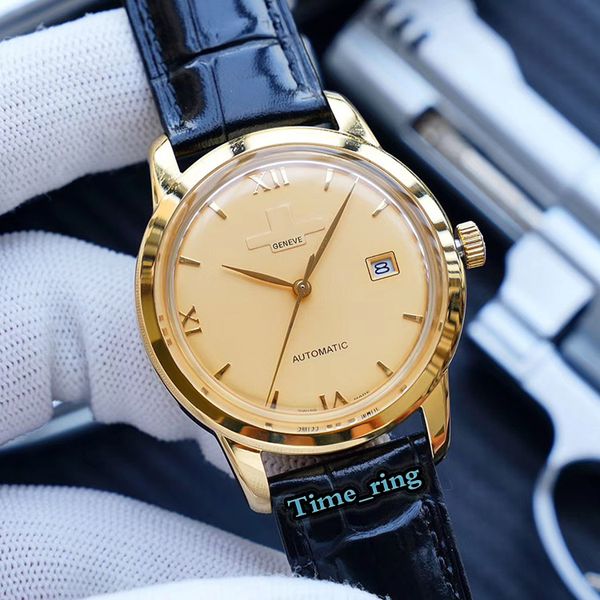 version 5227g-001 champagne date dial rose gold steel case 9015 automatic movement men's watch black leather strap luxry sport watches, Slivery;brown
version 5227g-001 champagne date dial rose gold steel case 9015 automatic movement men's watch black leather strap luxry sport watches, Slivery;brown