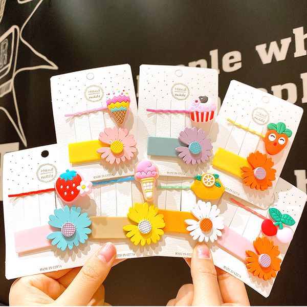 2pcs/set candy color flower hair clip for children cartoon fruit bb clip hairpins bezel for hair baby girls accessories, Slivery;white
2pcs/set candy color flower hair clip for children cartoon fruit bb clip hairpins bezel for hair baby girls accessories, Slivery;white