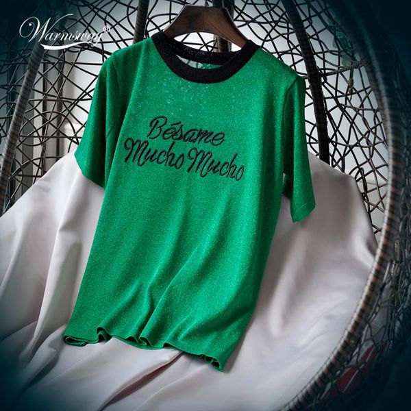 korean cute letter tee shirt femme hipster harajuku lurex womens clothing kawaii ladies short sleeve t shirt women b-052 y200722, White 
korean cute letter tee shirt femme hipster harajuku lurex womens clothing kawaii ladies short sleeve t shirt women b-052 y200722, White