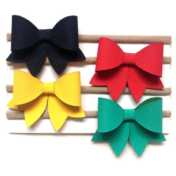 4/5 pcs/lot colorful nylon headband for baby handmade pu leather bows headband nylon elastic baby girl hair accessories headwear, Slivery;white
4/5 pcs/lot colorful nylon headband for baby handmade pu leather bows headband nylon elastic baby girl hair accessories headwear, Slivery;white