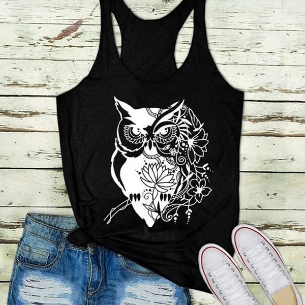 cute owl printing women's tanks and camis breathable material women summer sleeveless animal t-shirt, White
cute owl printing women's tanks and camis breathable material women summer sleeveless animal t-shirt, White