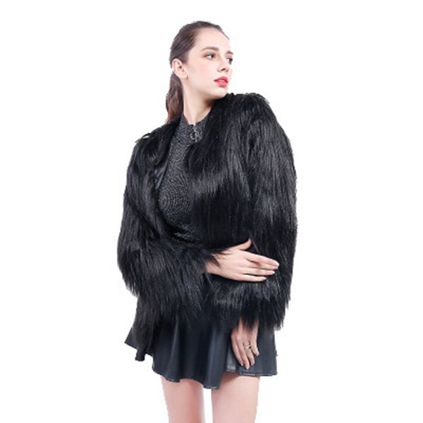 women winter long cotton coat faux lamb fur jacket thick plush coat female hairy overcoat fluffy warm outerwear plus size 5xl, Black
women winter long cotton coat faux lamb fur jacket thick plush coat female hairy overcoat fluffy warm outerwear plus size 5xl, Black