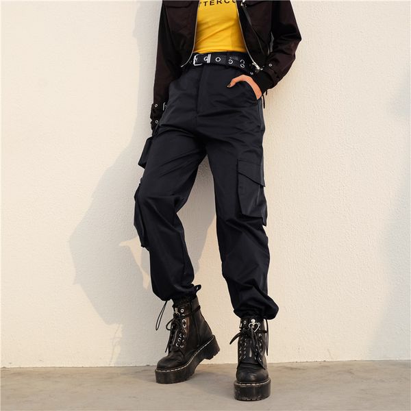2020 spring ins fashion street women's multi-pocket shrink casual pants for women, Black;white
2020 spring ins fashion street women's multi-pocket shrink casual pants for women, Black;white