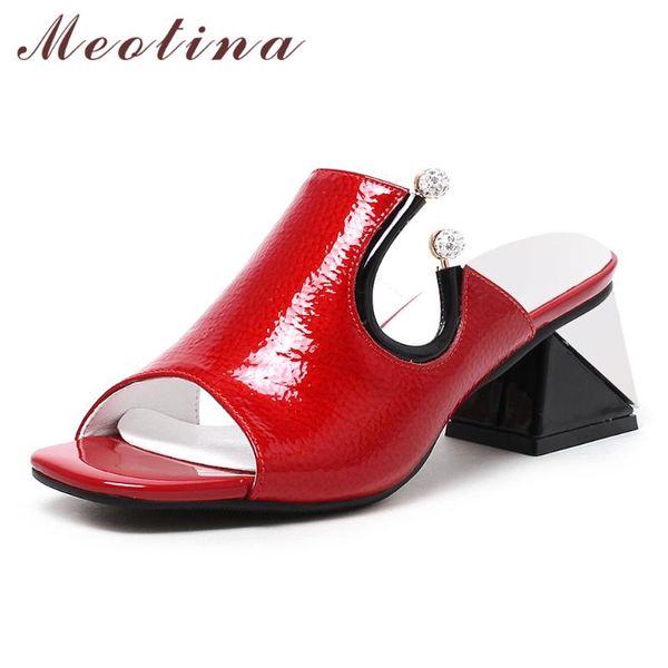 meotina women sandals spring shoes natural genuine square heel slippers real leather crystal party shoes ladies red size 34-39, Black
meotina women sandals spring shoes natural genuine square heel slippers real leather crystal party shoes ladies red size 34-39, Black