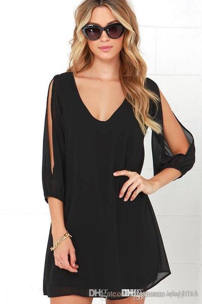 women dress v-neck summer 1/2 sleevele hip wrap elegant lady sheer shouder chiffon split shoulder tight skirt casual pencil dresses, Black;gray
women dress v-neck summer 1/2 sleevele hip wrap elegant lady sheer shouder chiffon split shoulder tight skirt casual pencil dresses, Black;gray