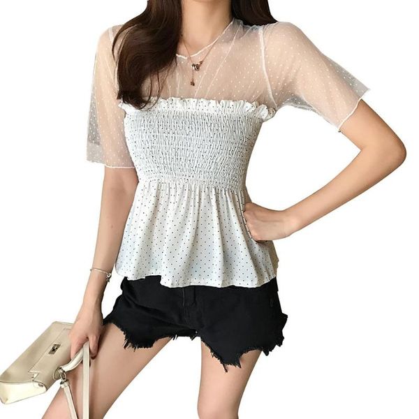 women stylish ruffled hem tulle patchwork dot pleated lace all match sleeveless solid strap women, White
women stylish ruffled hem tulle patchwork dot pleated lace all match sleeveless solid strap women, White