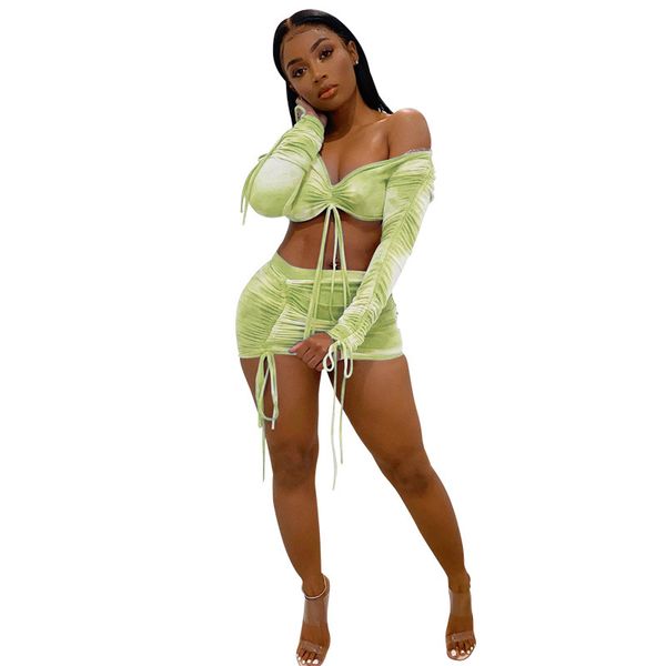tie dye print drawstring co-ord sets women long sleeve ruched 2 piece outfits club, White
tie dye print drawstring co-ord sets women long sleeve ruched 2 piece outfits club, White