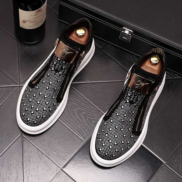 fashion rhinestone men sneakers casual shoes hip-hop male height increasing shoes zip ankle boots zapatillas hombre, Black
fashion rhinestone men sneakers casual shoes hip-hop male height increasing shoes zip ankle boots zapatillas hombre, Black