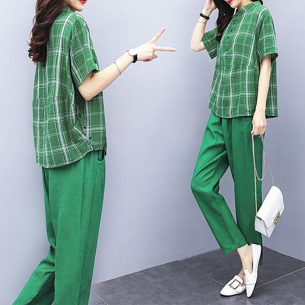 6ugmc summer new large size two-piece pants plaid cotton linen ankle-length cotton and linen trousers and trousers pants green 2020 casual f, Gray
6ugmc summer new large size two-piece pants plaid cotton linen ankle-length cotton and linen trousers and trousers pants green 2020 casual f, Gray
