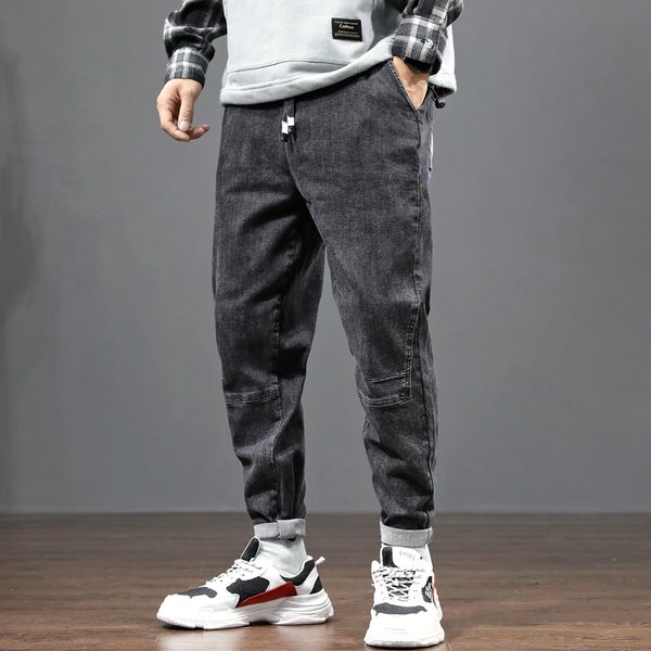 fashion streetwear men jeans black gray color loose fit spliced denim harem pants japanese style designer hip hop jeans men, Blue
fashion streetwear men jeans black gray color loose fit spliced denim harem pants japanese style designer hip hop jeans men, Blue