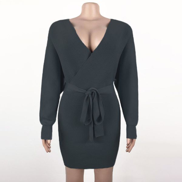 2020 cross-border popular european and american autumn and winter large size womens lace-up backless knitted dress, White;black
2020 cross-border popular european and american autumn and winter large size womens lace-up backless knitted dress, White;black