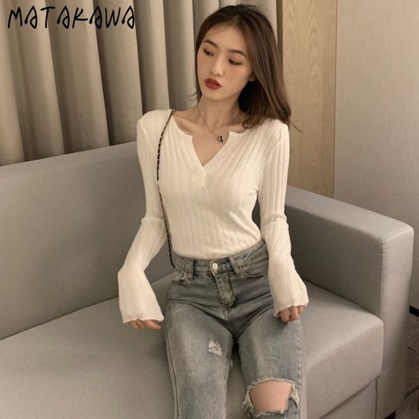 matakawa hedging bottoming shirt womens 2020 autumn new slimming v-neck knit sweater slim long-sleeved women pullovers, White;black
matakawa hedging bottoming shirt womens 2020 autumn new slimming v-neck knit sweater slim long-sleeved women pullovers, White;black