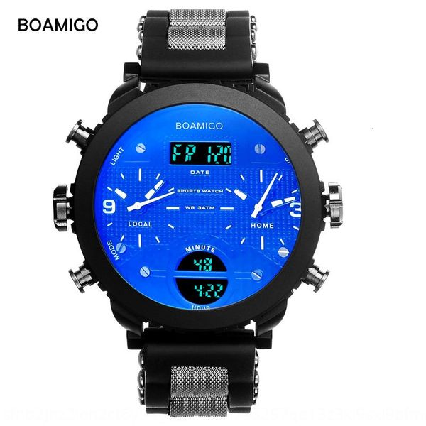 boamigo men's electronic electronic quartz dual-display watch 3 time zone casual waterproof men's watch, Blue
boamigo men's electronic electronic quartz dual-display watch 3 time zone casual waterproof men's watch, Blue