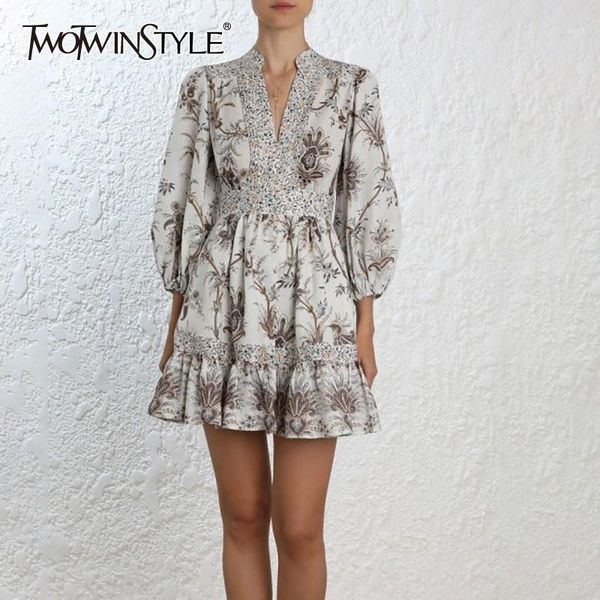 twotwinstyle elegant print short dress women v neck lantern sleeve high waist mini dresses female vintage fashion 2019 new1, Black;gray
twotwinstyle elegant print short dress women v neck lantern sleeve high waist mini dresses female vintage fashion 2019 new1, Black;gray