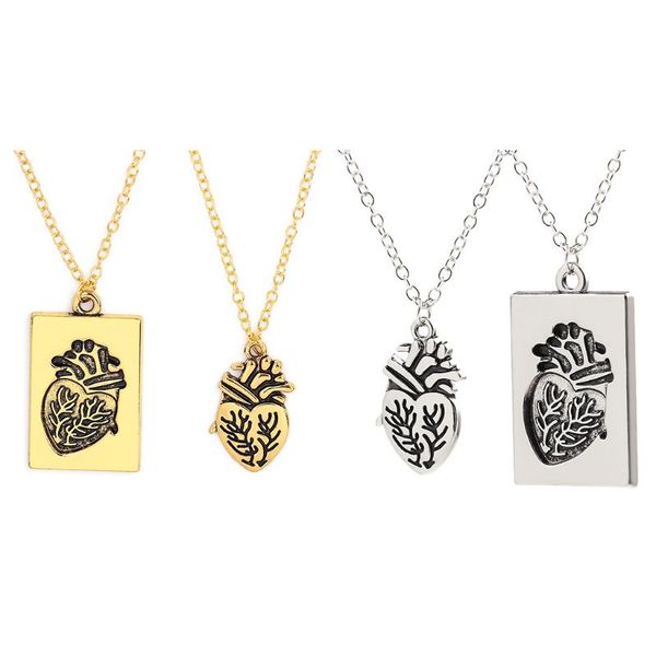 2 pcs set puzzle necklaces anatomical heart pendant chain women gift jewellery q0ke, Silver
2 pcs set puzzle necklaces anatomical heart pendant chain women gift jewellery q0ke, Silver